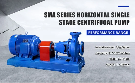 Bomba centrífuga de motor de água para indústria de eixo desencapado de sucção final horizontal industrial série SMA para sistema de abastecimento de água